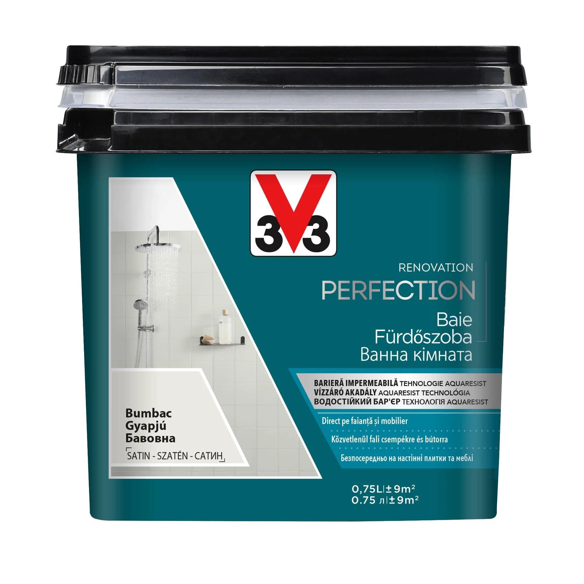 V33 RENOVATION – vopsea pentru faianță și mobilier de baie – pe bază de apă cu aspect satinat 9